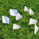 Zozen 100Pack White Marking Flags, Writable/15x4x5 Inch, Yard Flags for Lawn & Irrigation & Landscape & Sprinkler & Survey & Dog Training. by GreenHaven Gardens