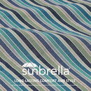 Sunbrella Square Corner Seat Cushions, 19" x 19" x 3", Set of 4, Indoor Outdoor Water Repellent Universal Chair Pads with Ties for Patio Furniture, Garden Dining Chairs, Swell Turquoise by GreenHaven Gardens