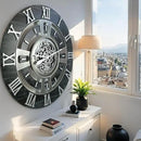 The Gears Clock Real Moving Gear Wall Clock England Line (Vintage Black, 36 inches (90 cm)) by CozyNest Decor
