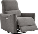 CHITA Power Recliner Chair Swivel Glider, FSC Certified Fabric Living Room Reclining Sofa Chair with Lumbar Support, Metal Grey by CozyNest Decor