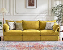 102.6" Modular Sectional Sofa, Oversized 3-Seater Couch with Removable Yellow Chenille Fabric Cover, Deep Seat & High Backrest for Living Room, Office & Apartment by CozyNest Decor