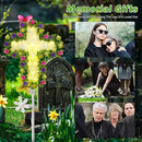 TEDOF Solar Garden Lights Outdoor Solar Flowers Cross Stake Lights Waterproof,Memorial Gifts for Mom,Cemetery Decorations for Grave,Garden,Path,Backyard by GreenHaven Gardens