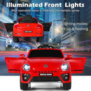 Costzon Ride on Car, 12V Licensed Volkswagen Beetle Battery Powered Vehicle w/Remote Control, Spring Suspension, Lights, USB, Horn, Music, 4 Wheeler for Boy Girl Gift, Electric Car for Kids (Red) by TinyTreasures Baby Boutique