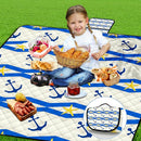 Poedist Extra Large Picnic Blanket Waterproof,80"x 80"Foldable Machine Washable Beach Blanket,Outdoor Blanket for 6-8 Adults,Suitable for Indoor Crawling,Park Beach,Camping,Hiking,Family Travel(Boat) by TinyTreasures Baby Boutique