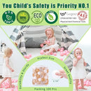 GOGOSO Ball Pit Balls with Starballs 100 - Crushproof Plasticballs for Babies Toddlers Kids Children for 1 2 3 4 5 Years Old,5 Colors,2.15inches, Beige Gold White Clear by TinyTreasures Baby Boutique