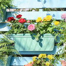 Sungmor 3 Pack Wall Hanging Planters, 16.5 Inch Railing Fence Hanging Flower Pots, Thickened Plastic Water Storage Plant Pot, Indoor Outdoor Garden Balcony Decor, Light Green Large Plant Basket by CozyNest Decor
