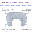 Boppy Nursing Pillow - Ergonomic Bottle & Breastfeeding Pillow with High, Firm, Large Area, Water-Repellent Cushion with Washable Cover; Baby Safety Alliance Verified - Blue Speckled Current by TinyTreasures Baby Boutique
