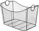 Deco 79 Metal Large Open Frame Wire Grid Storage Basket with Curved Sides and Ring Handles, 30" x 20" x 20", Black by GreenHaven Gardens
