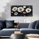 White Flower Wall Canvas Art for Bedroom - Black and White Wall Art for Living Room - Home Office Decor Wall Size 20" x 40" by CozyNest Decor