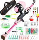 Kids Fishing Pole Kit Set，Portable Telescopic Fishing Rod and Reel Combo Full Kits for Boys, Girls, Beginner, Youth by TinyTreasures Baby Boutique