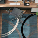 Rugshop Modern Wavy Circles Design Area Rug 4' x 6' Blue by TinyTreasures Baby Boutique