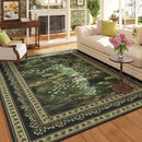5x7 Area Rugs Impressionist-Style Vintage Washable Area Rug Non Slip Low Pile Large Rugs for Living Room Bedroom Farmhouse Dining Room Kids Playroom, Green by TinyTreasures Baby Boutique