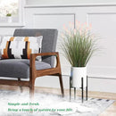Artificial Grasses Plants Oudoor 12 Bunches Onion Grass Greenery with Plush Faux Fake Shrubs Plant Onion Wheat Grass for Outside Garden Indoor House Home Office Décor (Light Purple & Pink Plush by GreenHaven Gardens