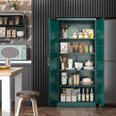 Kitchen Pantry Cabinet,71”Green Metal Pantry Storage Cabinets with Doors and 4 Adjustable Shelves,Kitchen Cabinet with 2 Gold Handles,Tall Cabinet for Livingroom, Bathroom by CozyNest Decor