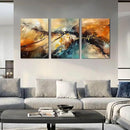 Abstract Living Room Pictures Wall Decor - Modern Bedroom Wall Decor Above Bed - Large 3 Piece Canvas Wall Art for Office Size 24" x 36" by CozyNest Decor