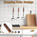 FJNATINH Stainless Steel Wok Spatula,Ladle,Skimmer Ladle Tool Set,Mirror Polished Cooking Utensils with Wooden Handle,Easy to Clean Wok Accessories,Sliver 3 PCS by CozyNest Decor