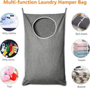 XL Hanging Laundry Hamper, Extra Large Tear-resistance Door Hamper with 2 Types Hooks for Dirty Clothes, Save Bathroom Space Hanging Laundry Bag (36.5x 22 Inch,Grey) by CozyNest Decor