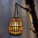 Solar Hanging Lantern Outdoor , Waterproof Natural Bamboo Lanterns with Handle Edison Bulb Design Solar Table Lamp Lights Decoration for Courtyard Patio Garden Farmhouse by GreenHaven Gardens