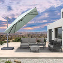 PURPLE LEAF 10 FT Cantilever Patio Umbrella Outdoor Aluminum Offset Square Umbrella with 3 Years Fade Resistance Recycled Fabric and 360-degree Rotation for Deck Pool Garden, Mint Green by GreenHaven Gardens