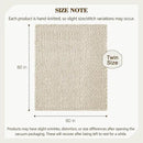 Carriediosa Chunky Knit Throw Blanket 60" X 80" Twin, 100% Hand Made Large Chenille Loop Yarn Soft Fluffy Throws for Couch Sofa Bed, Big Crochet Cozy Heavy Thick Cable Woven Blanket, Light Beige by CozyNest Decor