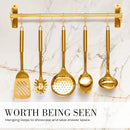 Gold Cooking Utensils with Measuring Cups and Spoons Set - 13-Piece Luxury Gold Kitchen Accessories Includes Metal Measuring Cups and Spoons for Baking, Cooking, and Elegant Kitchen Decor by CozyNest Decor