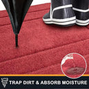 PURRUGS Dirt Trapping Door Mat 32" x 70", Non-Slip/Skid Machine Washable Entryway Rug, Dog Doormat, Super Absorbent Welcome Mat for Muddy Wet Shoes and Paws, Burgundy Red by CozyNest Decor