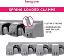 Combo 5 Slot Broom Holder w/ 1 Self Adhesive Mop Gripper No-Drilling, Wall Mount Tool Organizers For Kitchen, Garage, Laundry Room- Anti-Slip Hanger For Brooms, Mops, Rakes, Dustpans (Grey / White) by CozyNest Decor