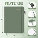 2025-2026 Planner for Women, Lather Weekly & Monthly Organizer, July 2025-June 2026, Hardcover with Gold Foil, Tabs, and Inspirational Pages - Ideal for Professionals, Green by TinyTreasures Baby Boutique