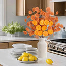 Eucalyptus Stems, 4PCS Artificial Lemon Stems Faux Citrus Branches Plastic Decor for Kitchen, Table Centerpieces, Entryway, Thanksgiving Wedding Party (Orange) by CozyNest Decor