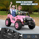 Hikole 24V Ride on Toys for Kids - 4WD/2WD Switchable 2 Seater Kids Electric Car with 4x200W Motors, Remote Control, 3 Speeds, LED Lights, MP3 Player, Safety Belt, Gift for Girls, Pink by TinyTreasures Baby Boutique