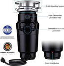 Waste Maid 10-US-WM-058-3B Garbage Disposal Anti-Jam Stainless Steel Food Waste Grinding System, 1/2 HP Economy, Black by CozyNest Decor