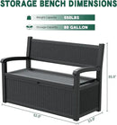 80 Gallon Outdoor Storage Box, Resin Patio Furniture with Armrest, Lockable Deck Box with Waterproof and UV Resistant for Patio Cushions, Garden Tools and Pool Supplies, Black by GreenHaven Gardens
