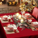sancua Rectangle Tablecloth - 54 x 120 Inch - Water Resistant Spill Proof Washable Polyester Table Cloth, Decorative Fabric Table Cover for Dining Tables, Buffet Parties, Christmas Red by CozyNest Decor