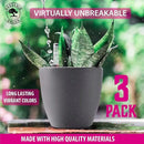GARDENIX DECOR 7'' Self Watering planters for Indoor Plants - with Water Level Indicator for Flower Pot , Grow Tracking Tool - Coco Coir - Gray 3 Pack by GreenHaven Gardens