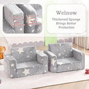 Welnow 2-in-1 Kids Sofa Chair, Glow in The Dark Convertible Toddler Chair Flip Out Children Sofa Folding Kids Play Sofa with Side Pockets & Removable Cover Armrest Chair for Girl or Boy by CozyNest Decor