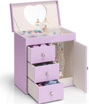 Vlando Musical Jewelry Box for Girls, Large Kid Music Box with Ballerina for Birthday Bedroom Decor, 4 Layer Girl Jewelry Gifts for Girls Kids - Purple by TinyTreasures Baby Boutique