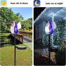 Afirst Decorative Solar Lights Outdoor Solar Hummingbird Stake Lights Hand Blown Glass Decorative Garden Pathway Light Outdoor Waterproof Glass Stakes Blue by GreenHaven Gardens