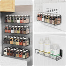 4 Pack Magnetic Spice Rack for Refrigerator, Magnetic Shelf Fridge Organizer for Kitchen Storage, Black by CozyNest Decor