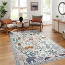 OJIA Jungle Print Washable Area Rugs 5x7, Soft Modern Rugs for Living Room Ultra-Thin Non-Shedding Bedroom Rug, Stain Resistant Neutral Area Rug Large Carpet for Dining Room Kids Nursery Playroom by CozyNest Decor