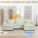 URRED Modular Sectional Sofa Comfy Cloud Couch, Modern Chenille Sofa Sleeper Deep Seat Couches with Ottoman/Pillows for Living Room (White, 117'' - U Shape) by CozyNest Decor