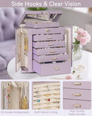 AKOZLIN 360° Rotating Jewelry Box 6-Tier Organizer Functional Jewelry Storage Case for Women Girls Ring Necklace Earring Bracelet Holder with Mirror Purple by TinyTreasures Baby Boutique