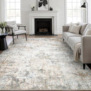 9x12 Area Rug Living Room Rug: Washable Modern Abstract Soft Thin Rug Indoor Floor No Slip Stain Resistant Carpet for Bedroom Dining Room Farmhouse Nursery Home Office - Brown Grey by TinyTreasures Baby Boutique