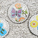 Garden Stepping Stones Set of 2 Butterfly Outdoor Garden Decor 10 inch Round Decorative Stones Pavers for Garden Walkway Landscaping, Hummingbird Gifts (N6-YYD334) by CozyNest Decor