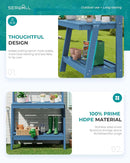 SERWALL Potting Bench Outdoor with Storage Set of 2, 3-Tier HDPE Gardening Table with Angled Legs & Tool Hooks, All-Weather Heavy Duty Potting Table for Patio, Backyard, Garden, Blue by GreenHaven Gardens