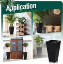 Tall Black Planter Tapered Metal Modern Flower Plant Pot Black Square Galvanized Steel Planter 30In Indoor Outdoor for Front Porch Garden Patio Grande Plant Tree Commercial Residential Heavy Duty by CozyNest Decor