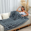 RYNGHIPY Faux Fur Blanket Double-Sided Thick Warm Blanket for Couch Soft Fluffy Furry Blankets for Sofa Chair (Dark Grey, 51''x63'') by CozyNest Decor