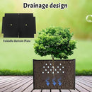 Galvanized Steel Rectangular Planter, 16"x 12"x 12" Small Planters for Outdoor Plants, Black Outdoor Planter with Drainage Holes by GreenHaven Gardens