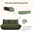 Bean Bag Chair, Oversized Loveseat Fireside Chair for Adults, 2 Seater with Memory Foam Filled, Lazy Sofa Lounge Floor Sofa for Living Room, Bedroom, Office, No Assembly Required. (Green) by CozyNest Decor