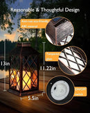 Homemory Solar Lanterns Outdoor Waterproof Hanging with Flickering Flameless Candles, 2 Pack 13'' Garden Outdoor Lantern Decorative for Patio Front Porch Backyard Balcony Cabin Outside(Antique Copper) by GreenHaven Gardens