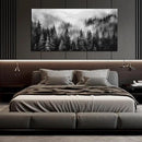 Large Pictures for Living Room Foggy Forest Canvas Wall Art for Bedroom Black Home Office Wall Decor 29 x 59 Inch by CozyNest Decor
